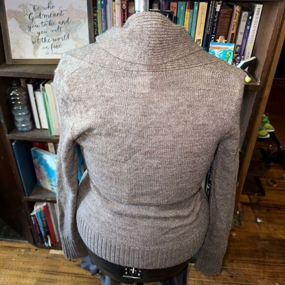 J Crew heathered brown v-neck alpaca merino wool sweater - Picture 3 of 4